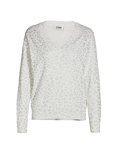 Shop 27 Miles Malibu Iman Leopard Print Sweater In Chalk