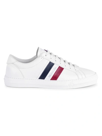 Shop Moncler Men's New Monaco Sneakers In White