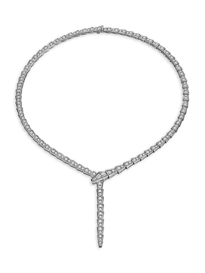 Shop Bvlgari Women's Serpenti Viper 18k White Gold & Pavè Diamond Necklace