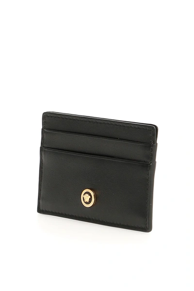 Shop Versace Leather Cardholder In Black