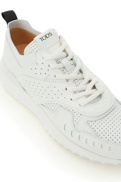 Shop Tod's 80a Leather Sneakers In White