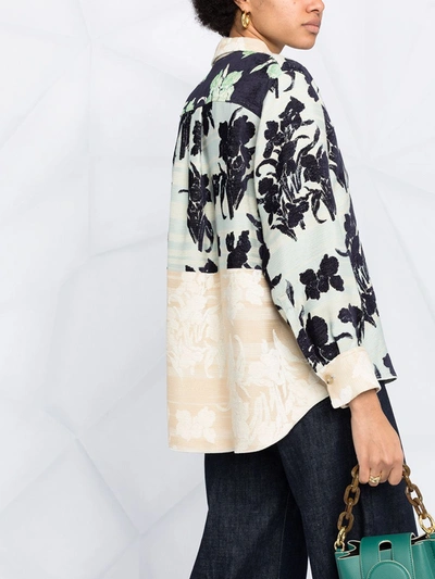 Shop Forte Forte Floral-print Oversized Shirt In Green