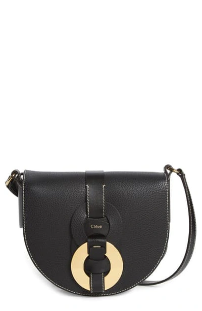 Shop Chloé Darryl Leather Crossbody Saddle Bag In 27s Sepia Brown