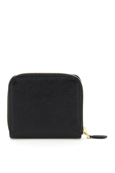 Shop Prada Small Zip-around Wallet In Black