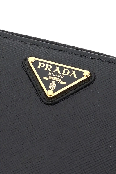 Shop Prada Small Zip-around Wallet In Black