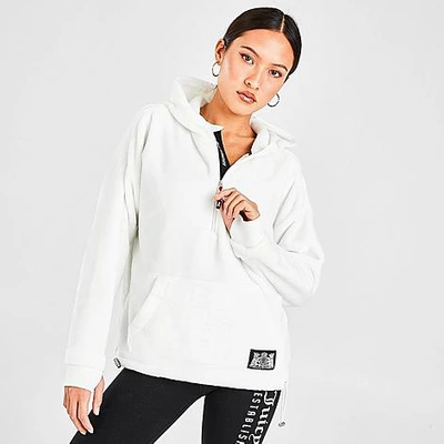 Shop Juicy Sport Women's Sherpa Half-zip Hoodie In White