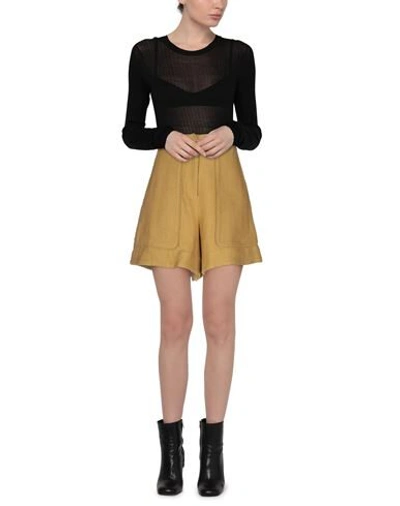 Shop Vanessa Bruno Woman Shorts & Bermuda Shorts Ocher Size 8 Linen, Cotton In Yellow