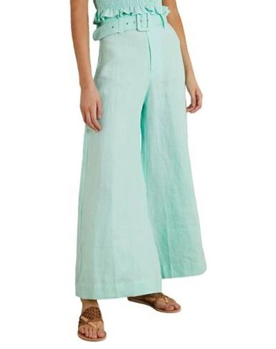 Shop Faithfull The Brand Pants In Turquoise