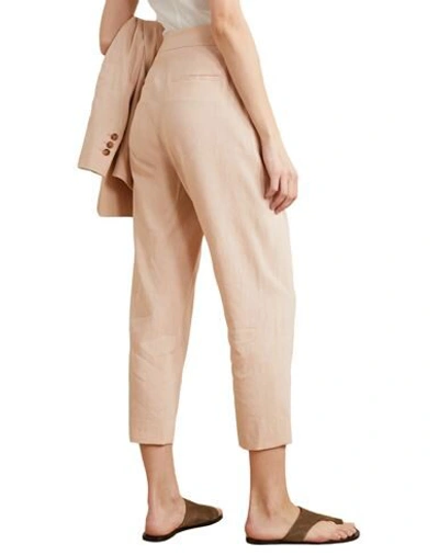 Shop La Collection Woman Pants Sand Size 1 Linen, Viscose, Silk, Elastane In Beige
