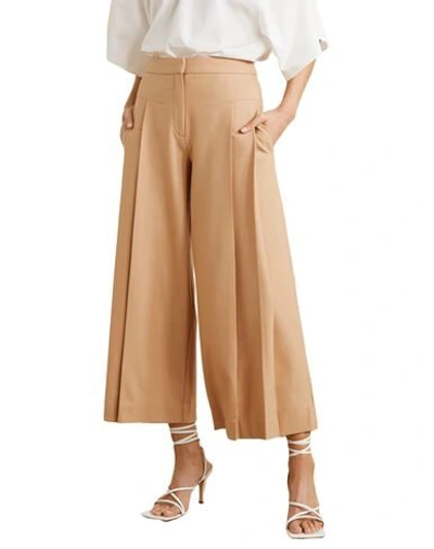 Shop Palmer Harding Palmer//harding Woman Pants Camel Size 8 Polyester, Virgin Wool, Elastane In Beige