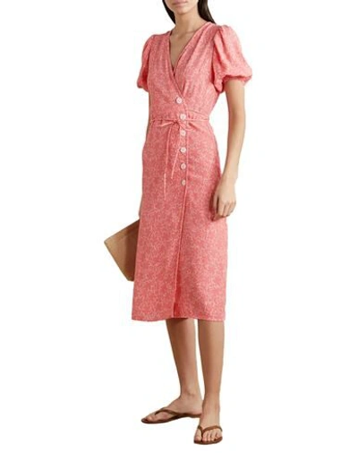 Shop Faithfull The Brand Woman Midi Dress Pink Size 4 Rayon