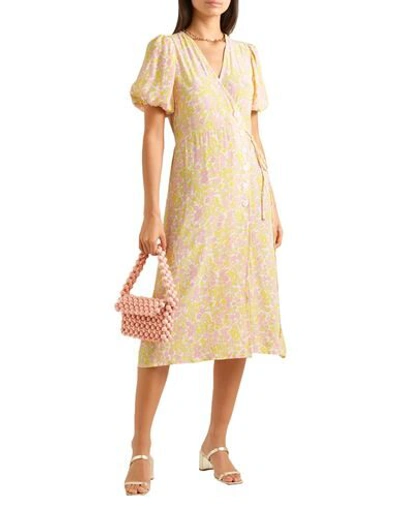 Shop Faithfull The Brand Woman Midi Dress Light Yellow Size 6 Rayon
