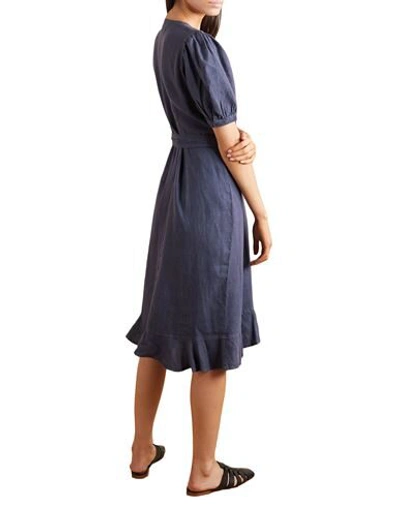 Shop Honorine Woman Midi Dress Midnight Blue Size S Linen