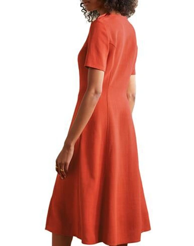 Shop Arias Woman Midi Dress Rust Size 6 Viscose In Red
