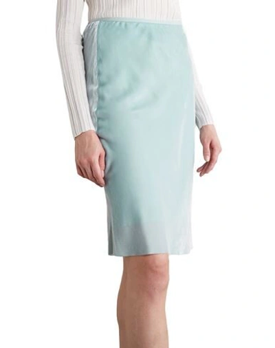 Shop Helmut Lang Midi Skirts In Turquoise