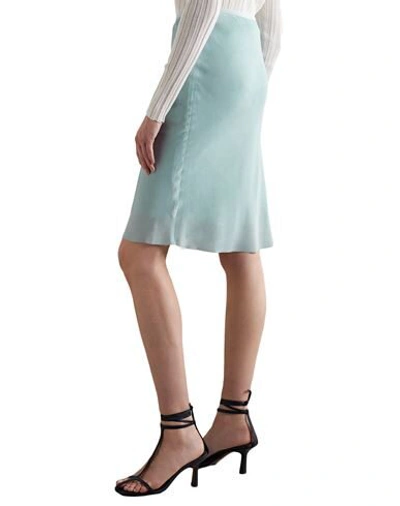 Shop Helmut Lang Midi Skirts In Turquoise