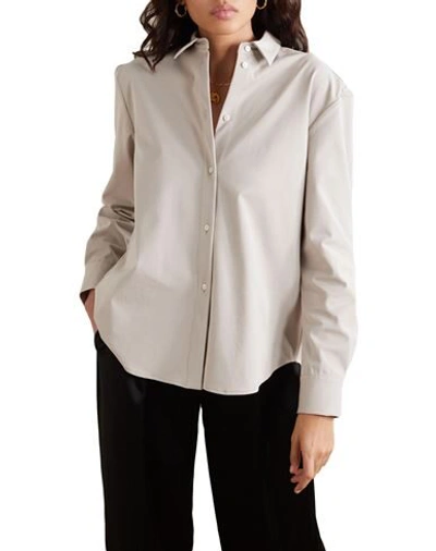 Shop La Collection Woman Shirt Dove Grey Size 3 Cotton, Polyamide, Elastane