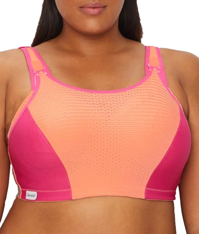 Shop Glamorise Custom Control Wire-free Sports Bra In Orange,pink