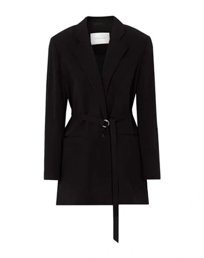 Shop La Collection Woman Blazer Black Size 2 Cotton, Polyamide, Elastane