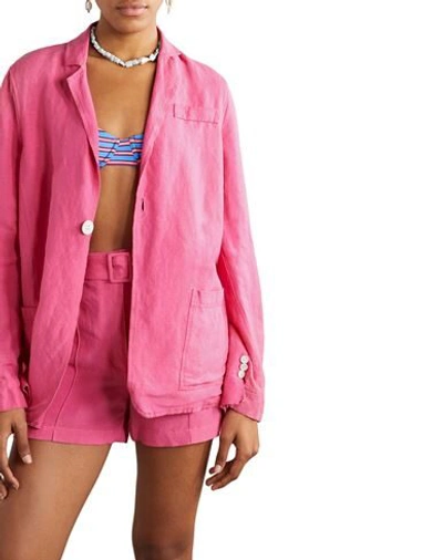 Shop Solid & Striped Suit Jackets In Fuchsia