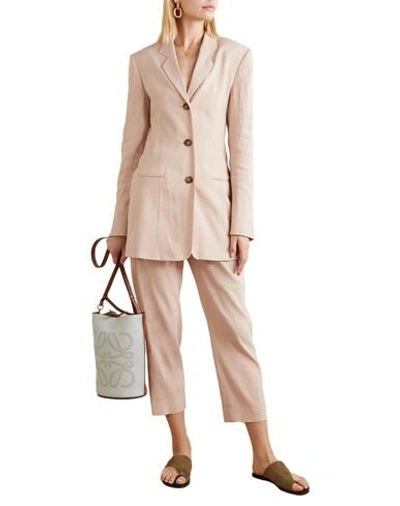 Shop La Collection Woman Blazer Beige Size 1 Linen, Viscose, Silk, Elastane