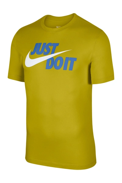 Shop Nike Just Do It Swoosh Graphic T-shirt In Tent/white