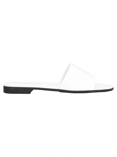 Shop Prada Logo Detail Sandal In White
