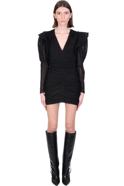 Shop Isabel Marant Getya Dress In Black Cotton