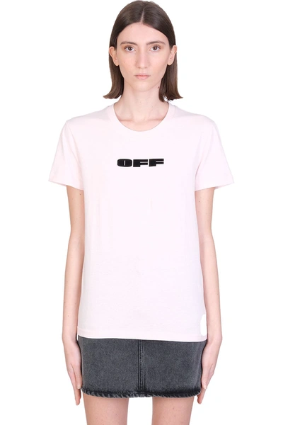 Shop Off-white Off Bold Flock T-shirt In Rose-pink Cotton