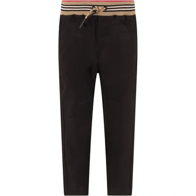Shop Burberry Black Pant For Boy Pant With Logo
