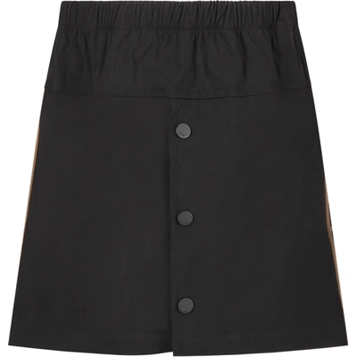 Shop Fendi Black Skirt With Double Ff For Girl