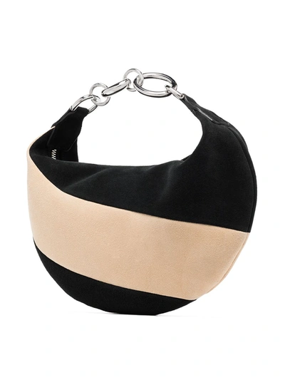 Shop By Far Two-tone Suede Shoulder Bag In Black
