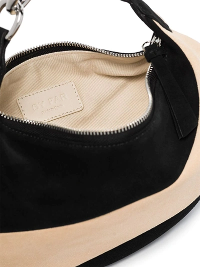 Shop By Far Two-tone Suede Shoulder Bag In Black