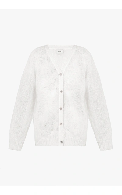 Shop Erdem Women's Marcilly Mohair-blend Cardigan In White