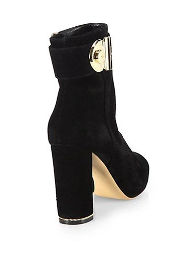 Shop Ferragamo Negus Suede Ankle Boots In Nero-black
