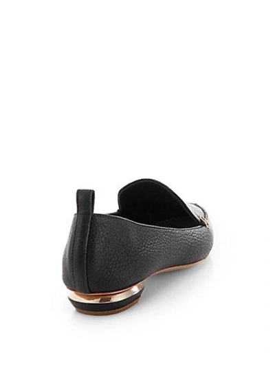 Shop Nicholas Kirkwood Pebbled Leather Point-toe Loafers In Black