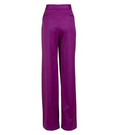 Shop Adam Lippes Pintuck Wide Leg Trouser In Fuchsia