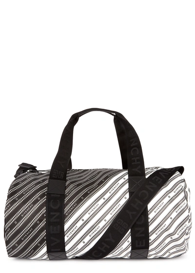 Shop Givenchy Monochrome Logo-print Nylon Holdall In Black And White