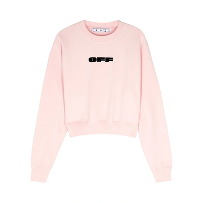 Shop Off-white Light Pink Logo Cotton Sweatshirt