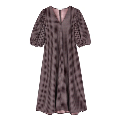 Shop Stine Goya Mavelin Checked Midi Dress In Purple