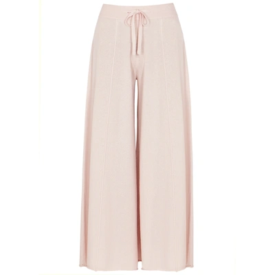 Shop Lisa Yang Kate Light Pink Wide-leg Cashmere Trousers