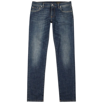 Shop Dolce & Gabbana Dark Blue Skinny Jeans In Denim