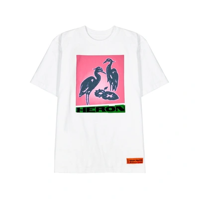 Shop Heron Preston Nightshift White Printed Cotton T-shirt