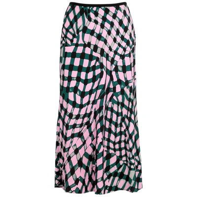 Shop Diane Von Furstenberg Mae Printed Midi Skirt In Pink