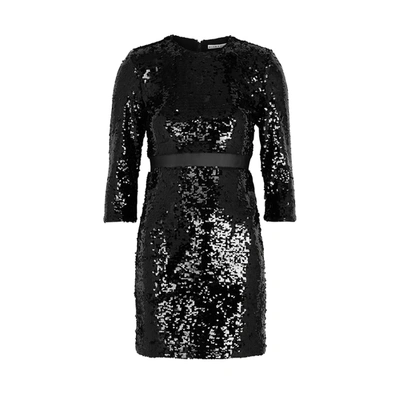 Shop Alice And Olivia Rosalia Black Sequin Mini Dress