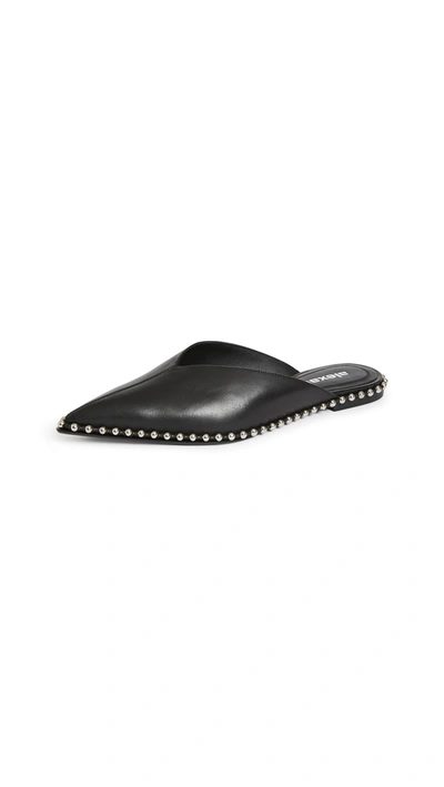 Shop Alexander Wang Mira Flat Slides In Black