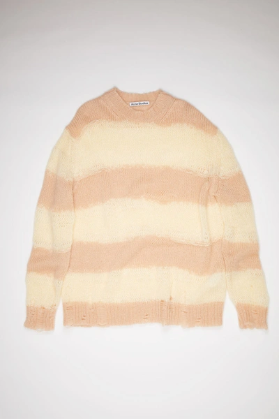 Shop Acne Studios Block Stripe Sweater Pale Yellow/beige