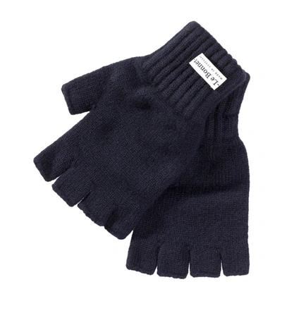 Shop Le Bonnet Wool Fingerless Gloves In Black