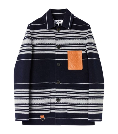 Shop Loewe Striped Anagram Jacket