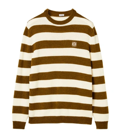 Shop Loewe Striped Anagram Sweater